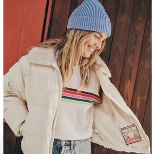 Marine Layer Charlotte Crop Puffer Jacket | Down Filled Puffer | Size XS